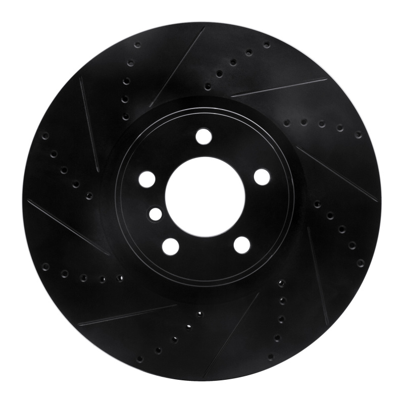 Land Rover Range Rover Brake Rotor (1) - Front Left - R1 Concepts - Drilled & Slotted - Black - `10-`12